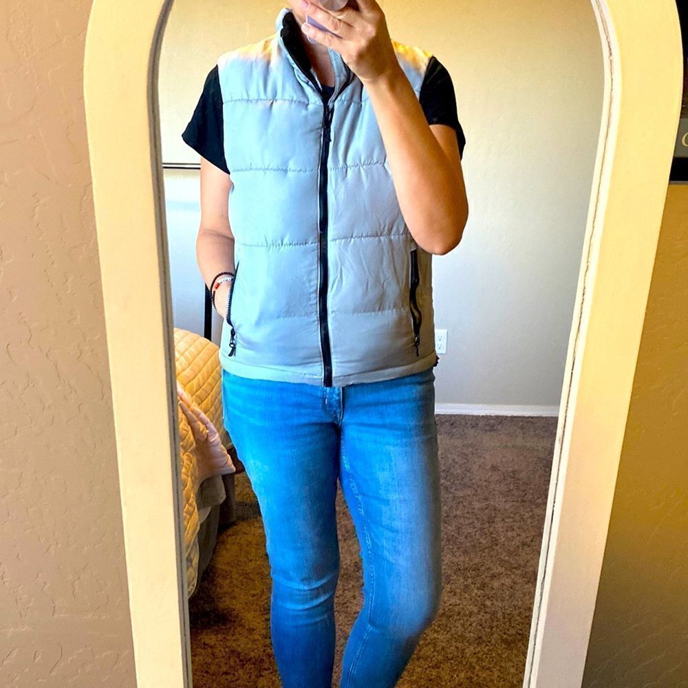 Gray puffer vest